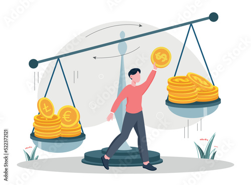 Money exchange concept
