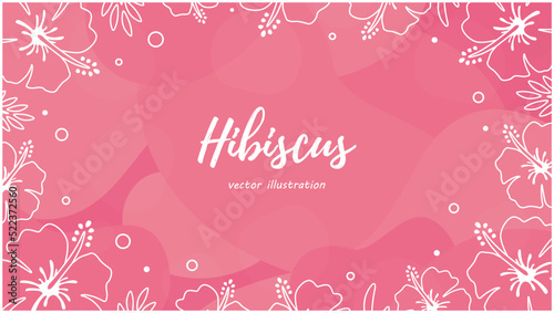 ハイビスカス 背景素材 フレーム 壁紙