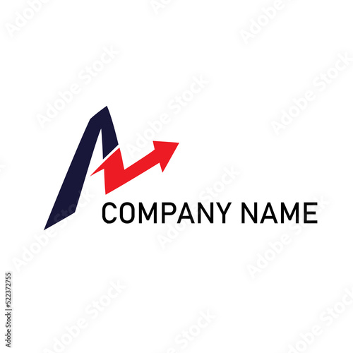 letter A logo template. arrow movement sign and symbol. logotype vector illustration.