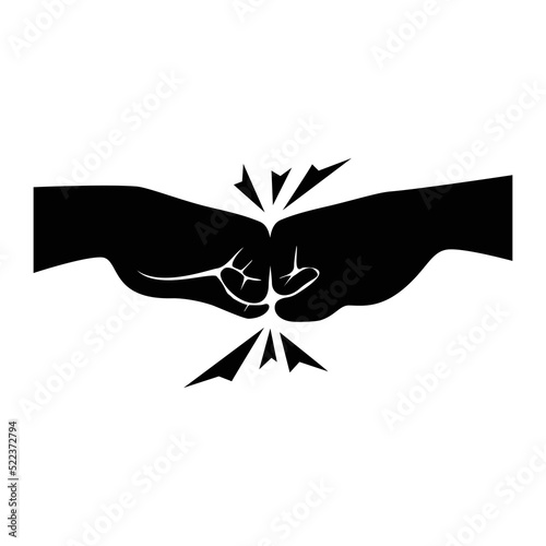 fist bump silhouette. cooperation sign and symbol. gesture vector illustration.