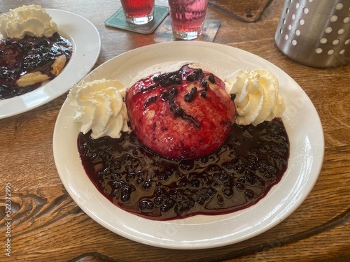Big sweet dumpling with cream