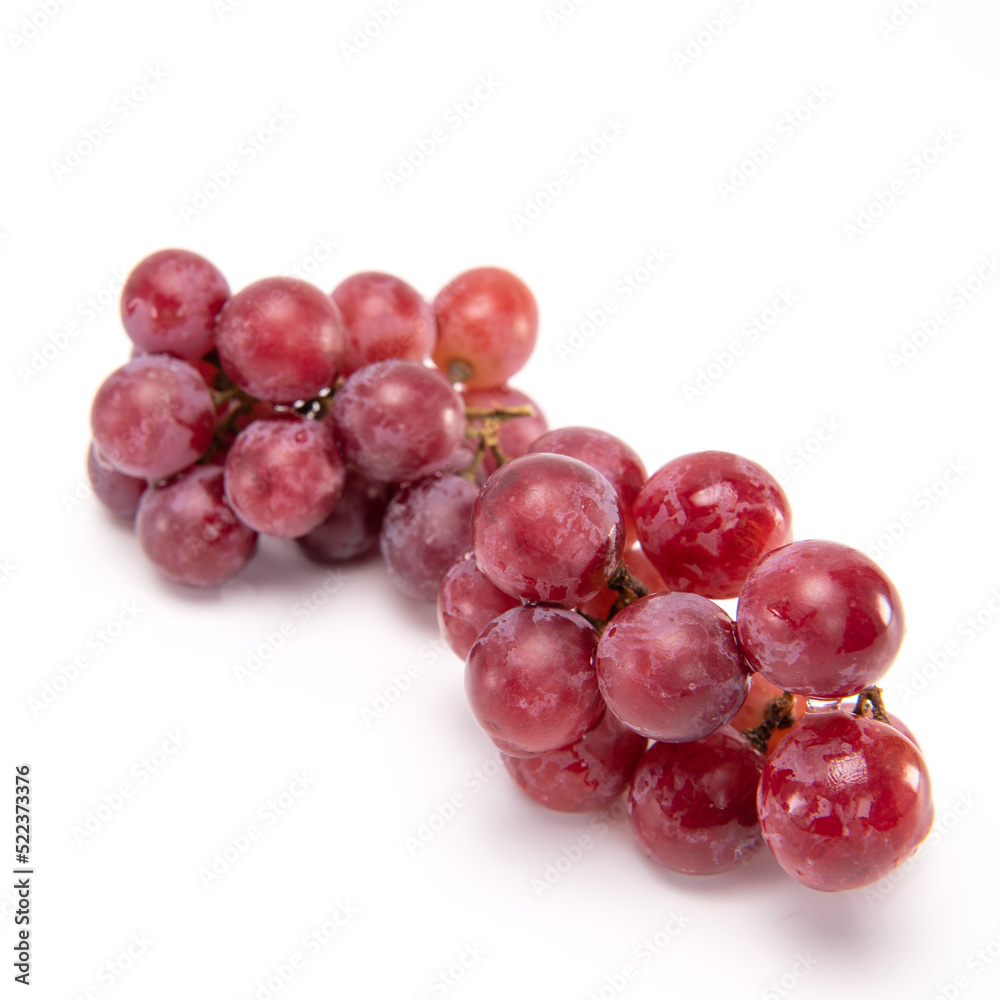Bunch of Grapes. ripe red grape isolated on white background.