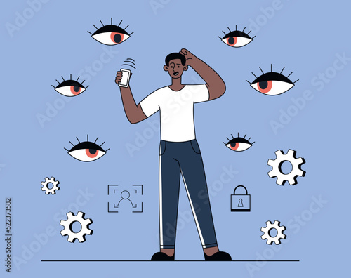 Spywares softwares concept