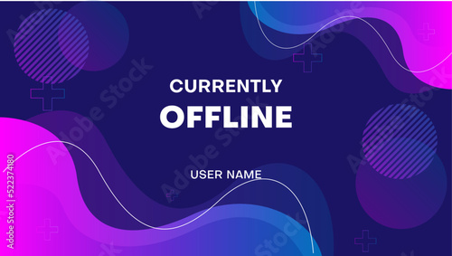 currently offline twitch banner background with geometric shapes
