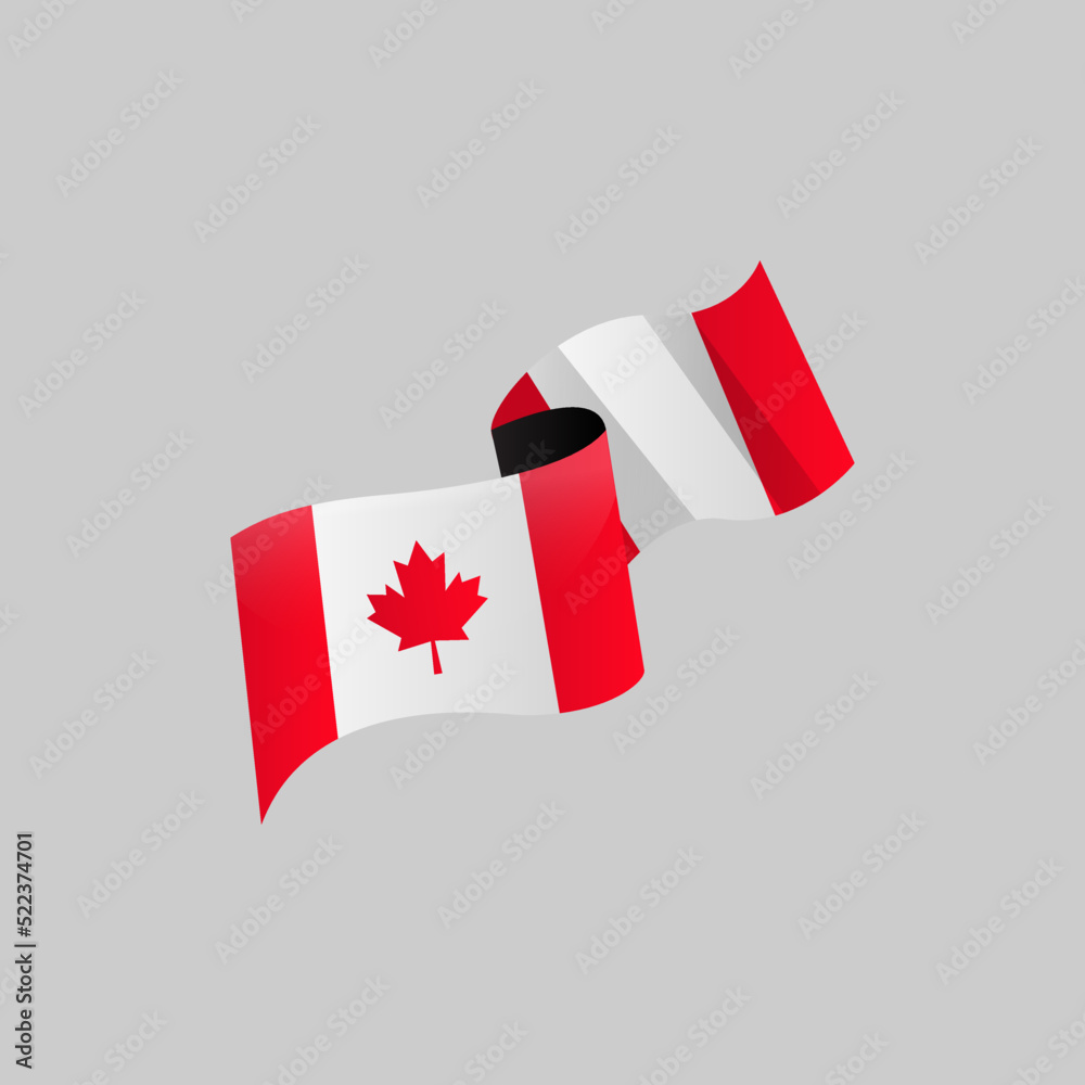 Wavy canada flag ribbon banner design Wavy canada flag ribbon banner design
