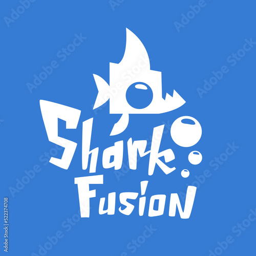 shark fusion fictional game logo vector