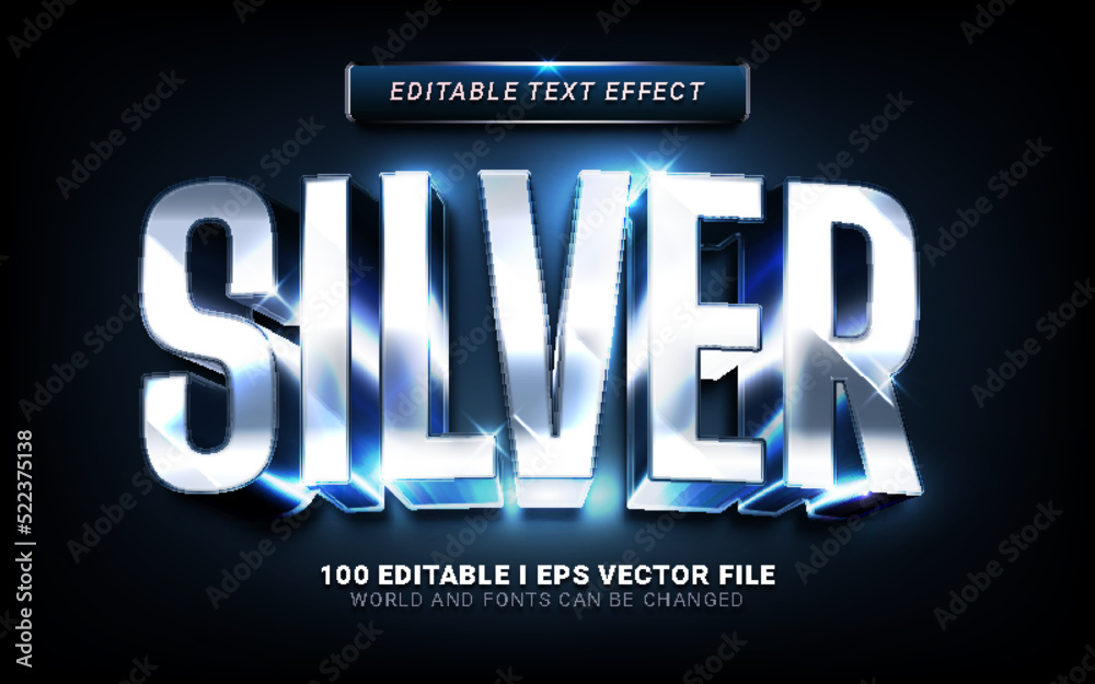 silver text effect