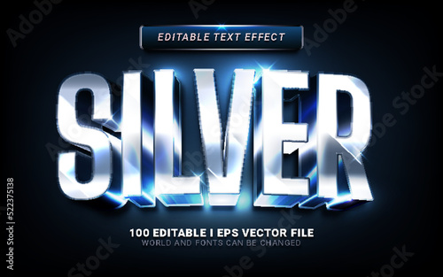silver text effect