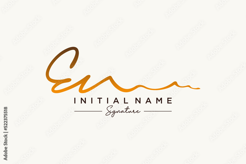 Initial EN signature logo template vector. Hand drawn Calligraphy lettering Vector illustration. Initial EN signature logo template vector. Hand drawn Calligraphy lettering Vector illustration.