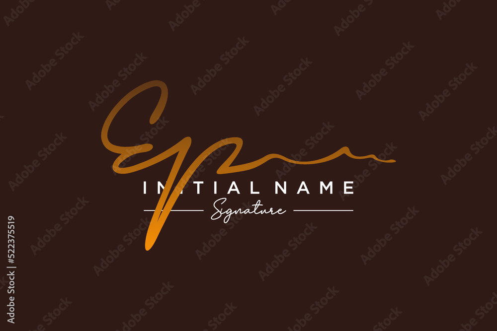 Initial EP signature logo template vector. Hand drawn Calligraphy lettering Vector illustration. Initial EP signature logo template vector. Hand drawn Calligraphy lettering Vector illustration.