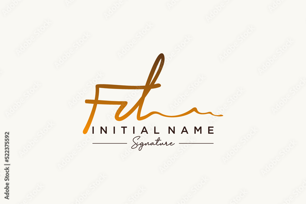 Initial FD signature logo template vector. Hand drawn Calligraphy lettering Vector illustration.