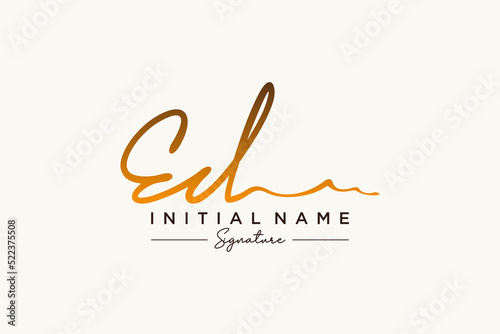 Initial ED signature logo template vector. Hand drawn Calligraphy lettering Vector illustration.