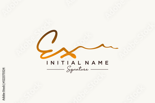 Initial EX signature logo template vector. Hand drawn Calligraphy lettering Vector illustration.