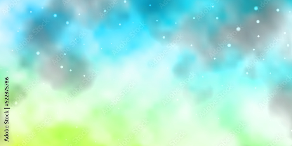 Light Blue, Green vector pattern with abstract stars. Light Blue, Green vector pattern with abstract stars.