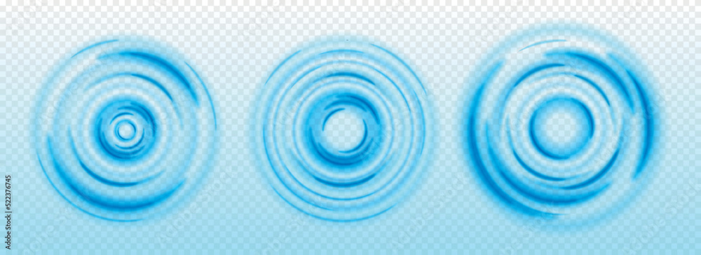 Waves water ripple. Drop falls into blue liquid, posters and banners for website. Physical laws and force of attraction. Caustic drop or sound wave splash effects. Realistic flat vector illustration Waves water ripple. Drop falls into blue liquid, posters and banners for website. Physical laws and force of attraction. Caustic drop or sound wave splash effects. Realistic flat vector illustration