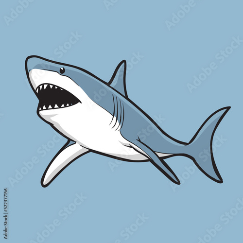 cute angry shark for logo