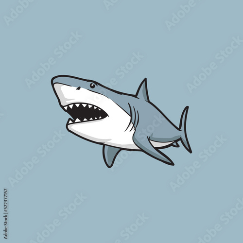 cute angry shark for logo