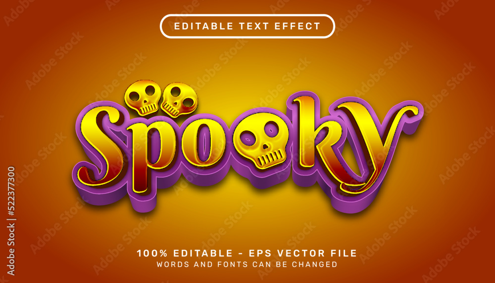 spooky 3d text effect and editable text effect