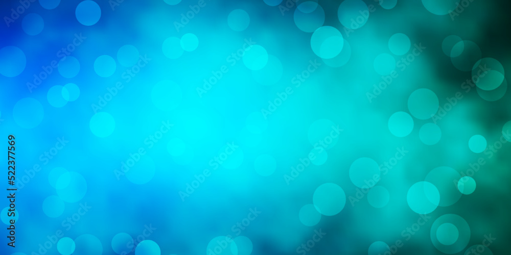 Light Blue, Green vector pattern with circles.