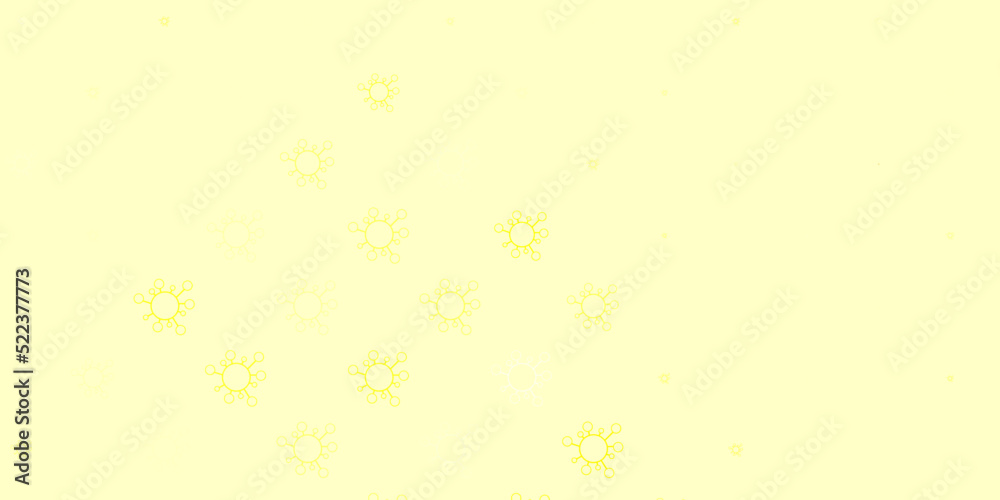 Light red, yellow vector pattern with coronavirus elements. Light red, yellow vector pattern with coronavirus elements.