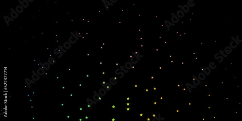 Dark Multicolor vector texture with beautiful stars.