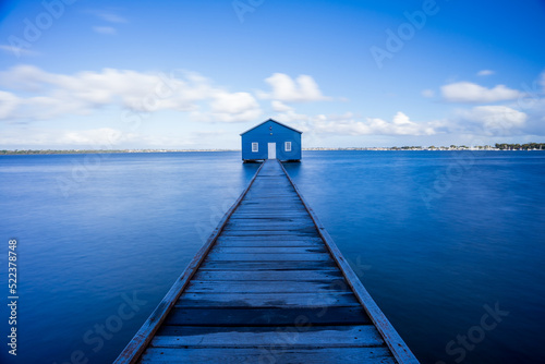 Blue boat house . Australia 