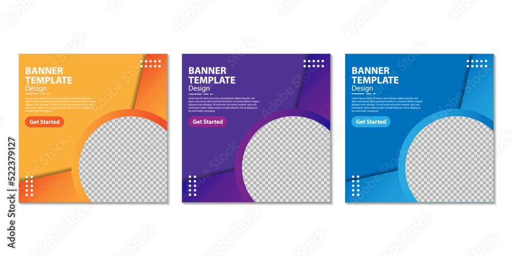 Digital business marketing social media post and web banner. Set of editable square banner template. Vector illustration Digital business marketing social media post and web banner. Set of editable square banner template. Vector illustration