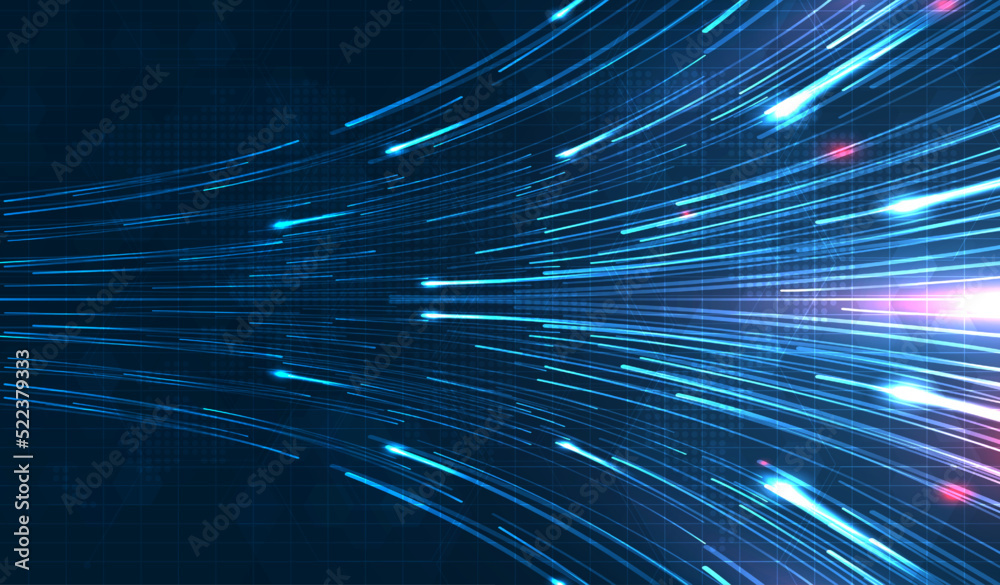 Blue light streak, fiber optic, speed line, futuristic background for ...