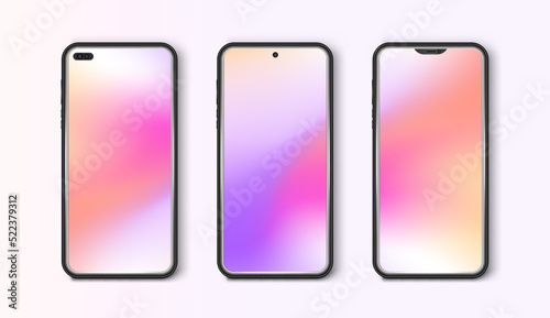 Smartphone mockup. Device UI, UX mockup for presentation modern template for infographics or presentation design. Vector design