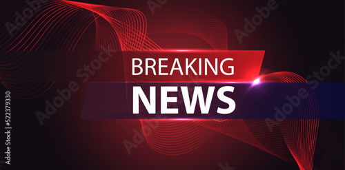 Breaking news background business or technology template. breaking news text on dark blue with light effect. digital technology, TV news show broadcast. vector design