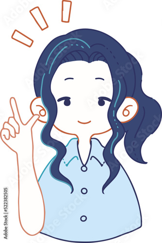 アイデアを提案する女の子のイラスト