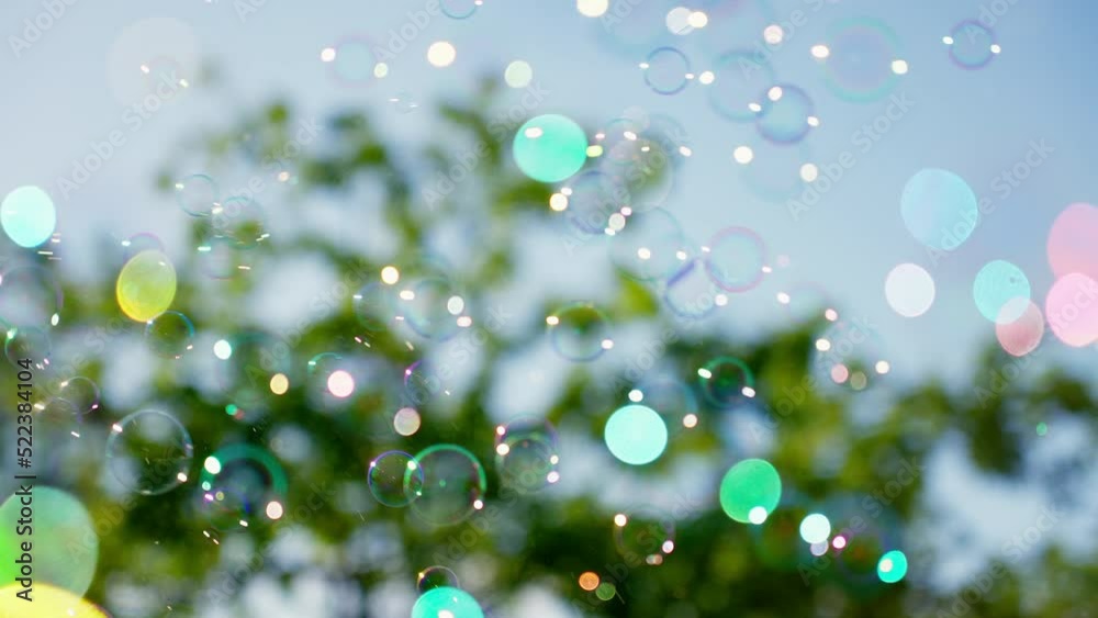 Blowing bubbles in the air
