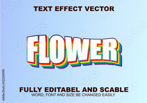 flower text effect vector