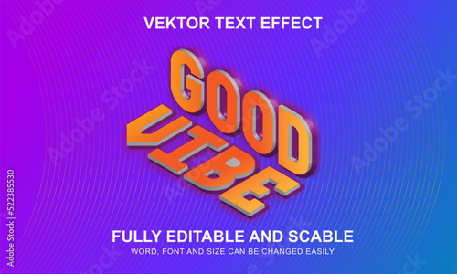good vibe text effect vector
