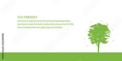 Eco friendly  World environment  Earth day and sustainable development concept with green tree  vector illustration