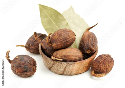 Black cardamom on a white background  photo