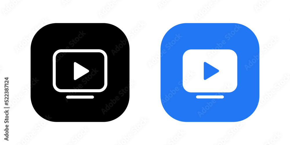 Watch video icon vector. Social media elements Watch video icon vector. Social media elements