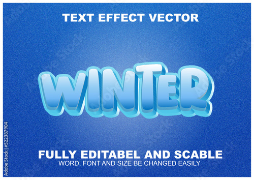 winter text effect vector