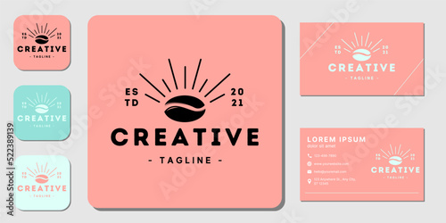 Coffee round logo and business card