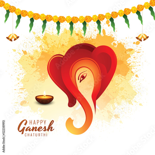 	
Indian festival ganesh chaturthi holiday card background