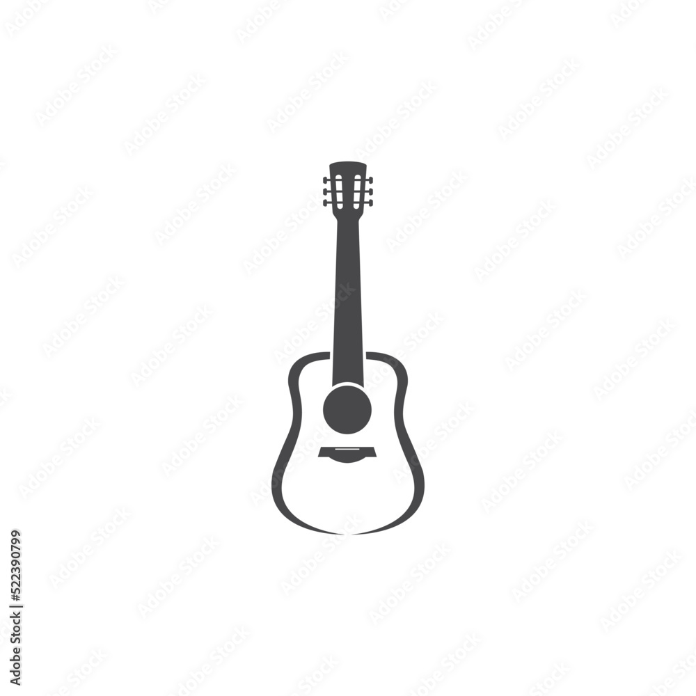Fototapeta premium Guitar logo template vector icon illustration