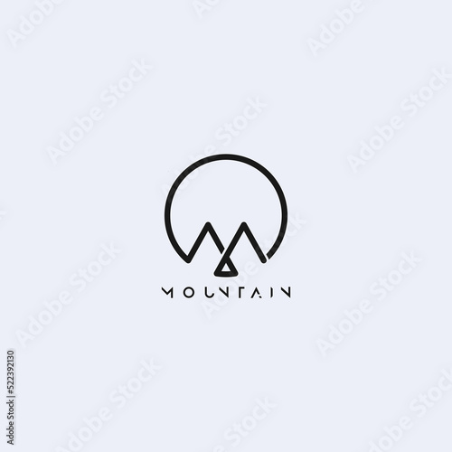 Simple modern mountain adventure logo design.Mountain logo design vector illustration, outdoor adventure . Vector graphic for t shirt and other uses.