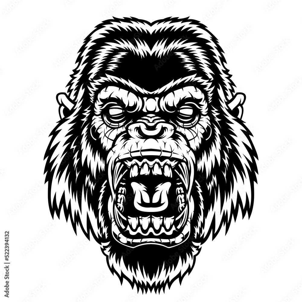 Angry Gorilla Head.