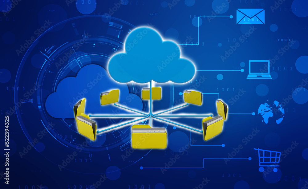 3d rendering Cloud computing concept, Cloud internet technology concept background, Cloud computing and network data Storage concept 3d rendering Cloud computing concept, Cloud internet technology concept background, Cloud computing and network data Storage concept