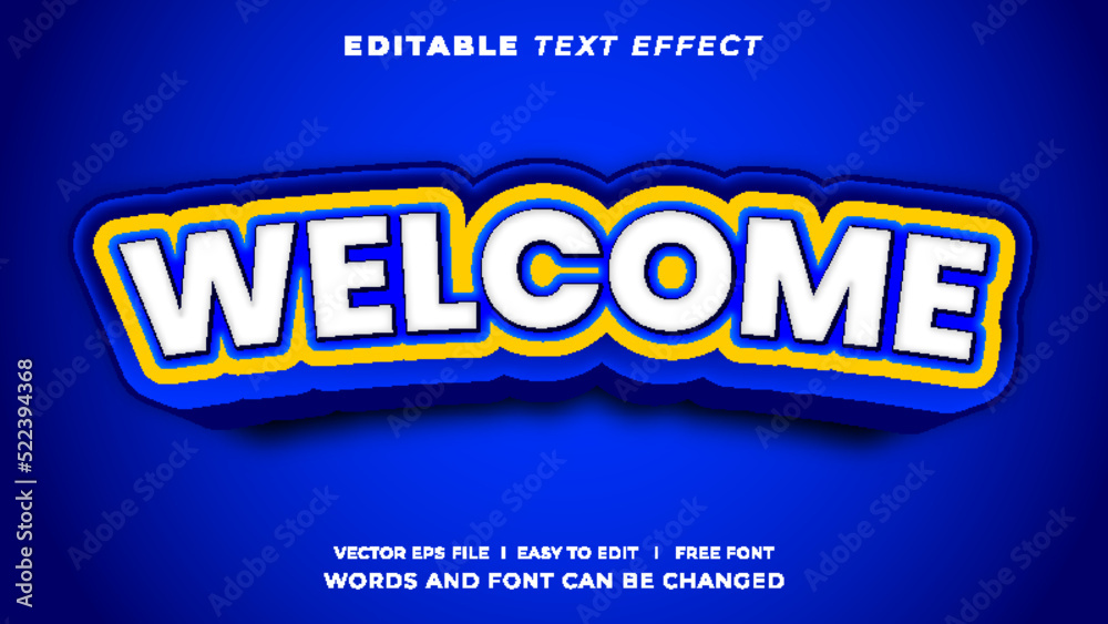 Welcome 3d editable text effect