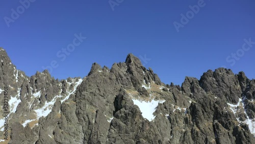 aerial drone shot of the High Tatras mountains in the winter in Slovakia photo