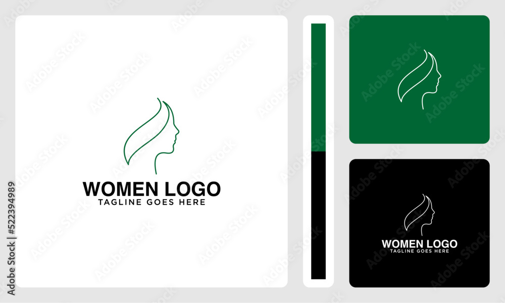 woman face outline creative vector logo