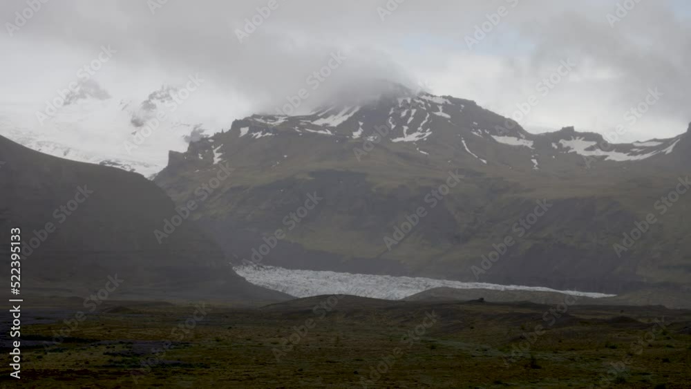 Iceland glacier with fog and time-lapse. Iceland glacier with fog and time-lapse.