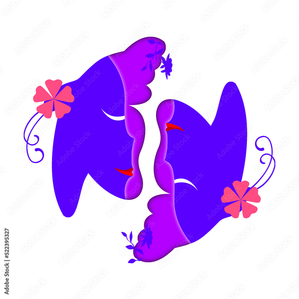 Naklejka premium Vector Beauty Faces clipart