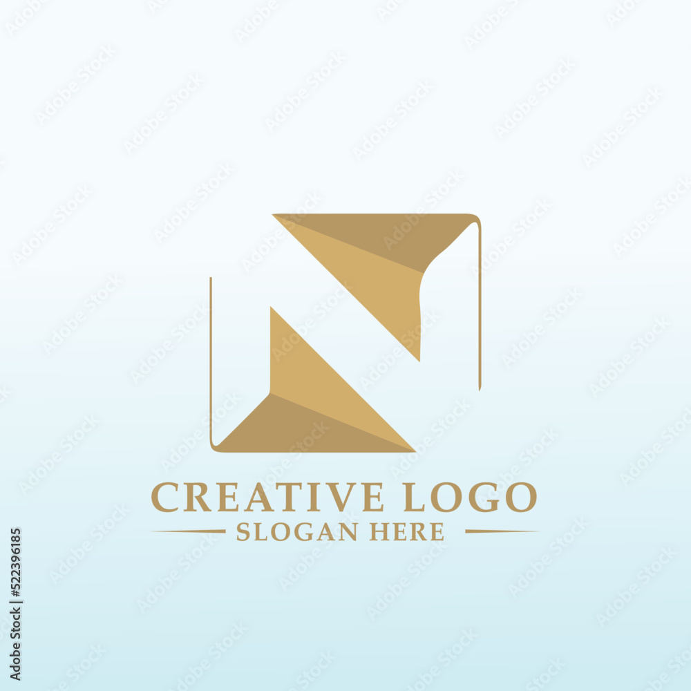 Fototapeta premium crypto hedge fund compass letter N logo